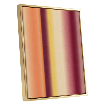 Amber Blush, orange, yellow, beige abstract wall art shown as a gold framed canvas wall art