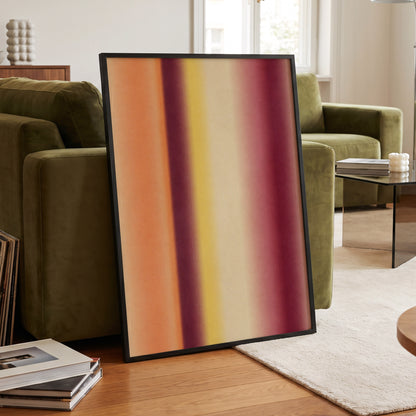 Amber Blush, orange, yellow, beige abstract wall art displayed in a styled interior, gallery view 2