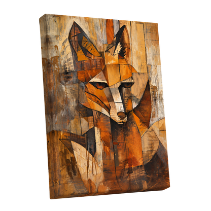 Amber Fox Fragments, orange, brown, beige nature wall art shown as a stretched canvas wall art
