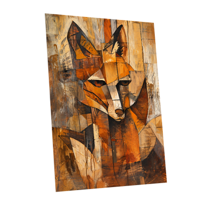 Amber Fox Fragments, orange, brown, beige nature wall art shown as a unframed poster wall art print