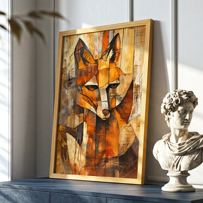 Amber Fox Fragments, orange, brown, beige nature wall art displayed in a styled interior, gallery view 6