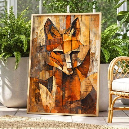 Amber Fox Fragments, orange, brown, beige nature wall art displayed in a styled interior, gallery view 9