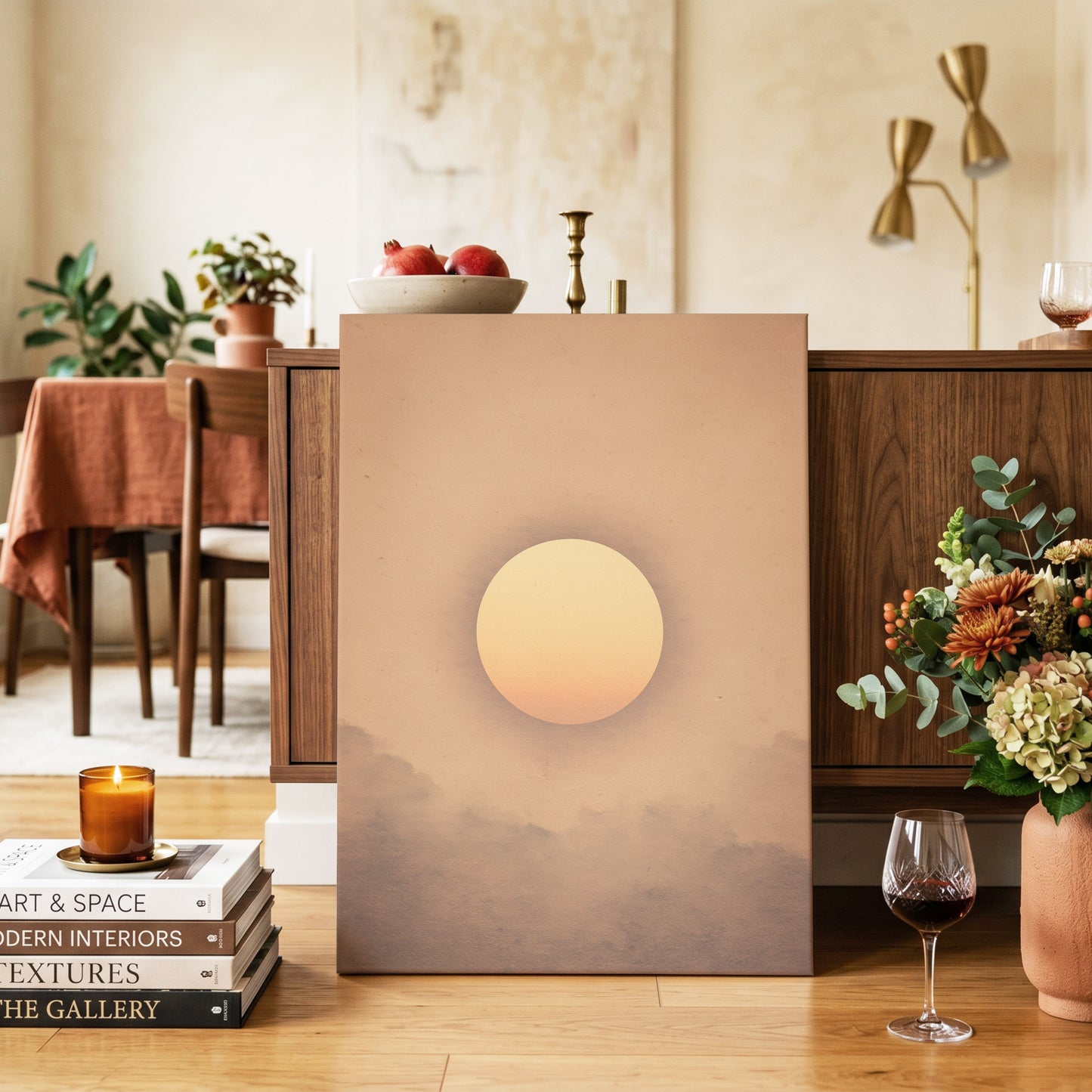 Amber Horizon – canvas wall art in a styled interior, gallery view 2