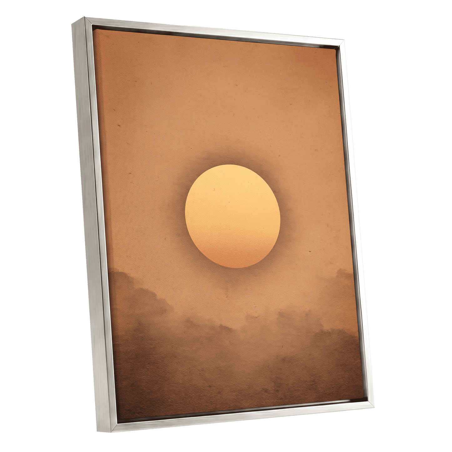 Amber Horizon – silver framed canvas option