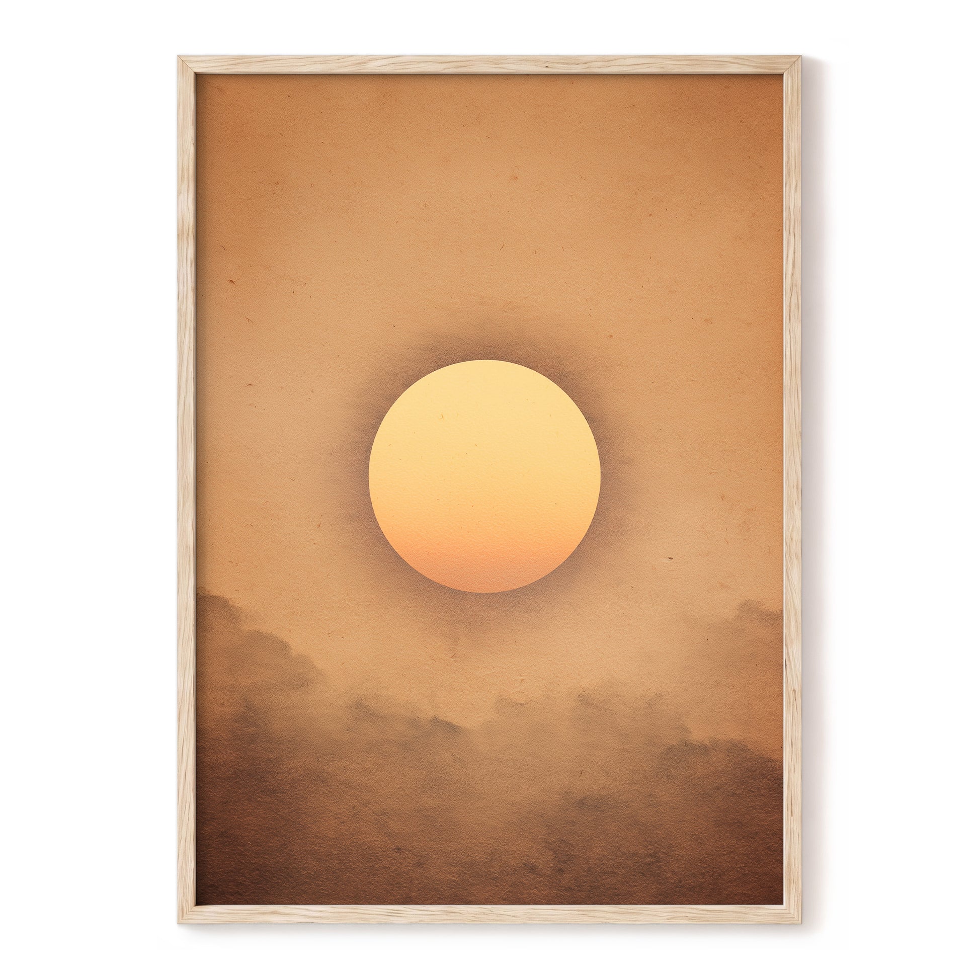 Amber Horizon – beige, gold, orange nature wall art, front view