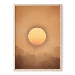 Amber Horizon – beige, gold, orange nature wall art, front view
