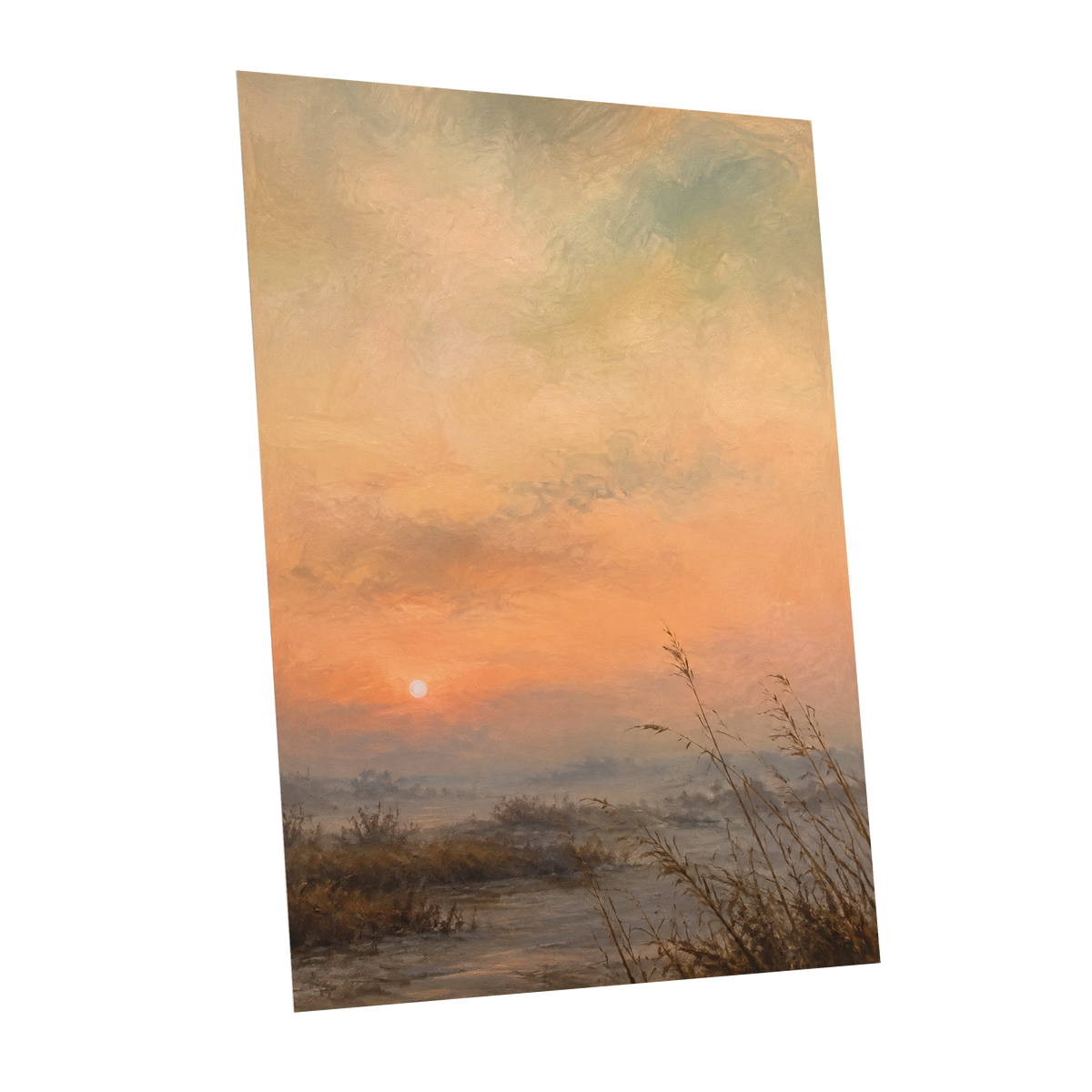 Amber Stillness, orange, beige, brown nature wall art shown as a unframed poster wall art print