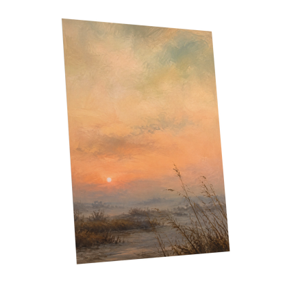 Amber Stillness, orange, beige, brown nature wall art shown as a unframed poster wall art print