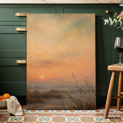 Amber Stillness, orange, beige, brown nature wall art displayed in a styled interior, gallery view 7