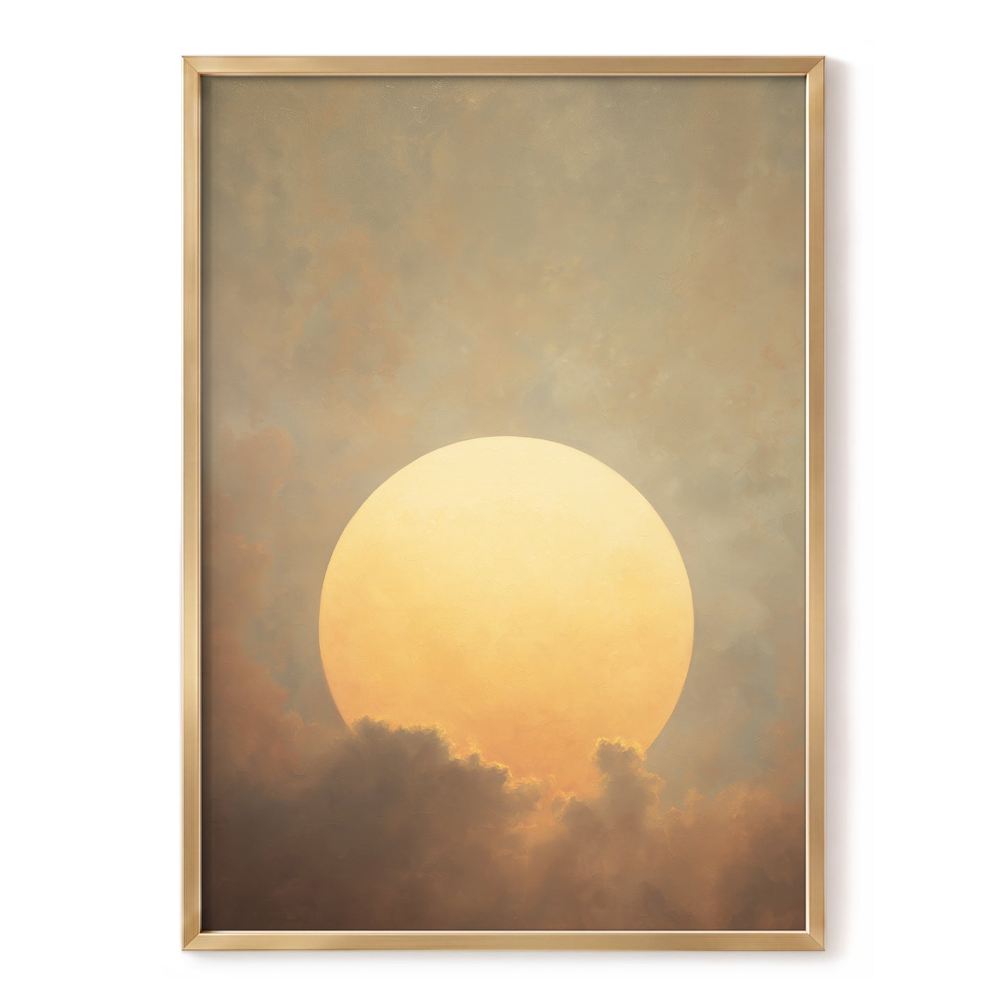 Amber Sun Reverie, gold, beige, brown nature wall art, front artwork view