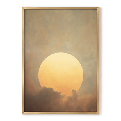 Amber Sun Reverie, gold, beige, brown nature wall art, front artwork view