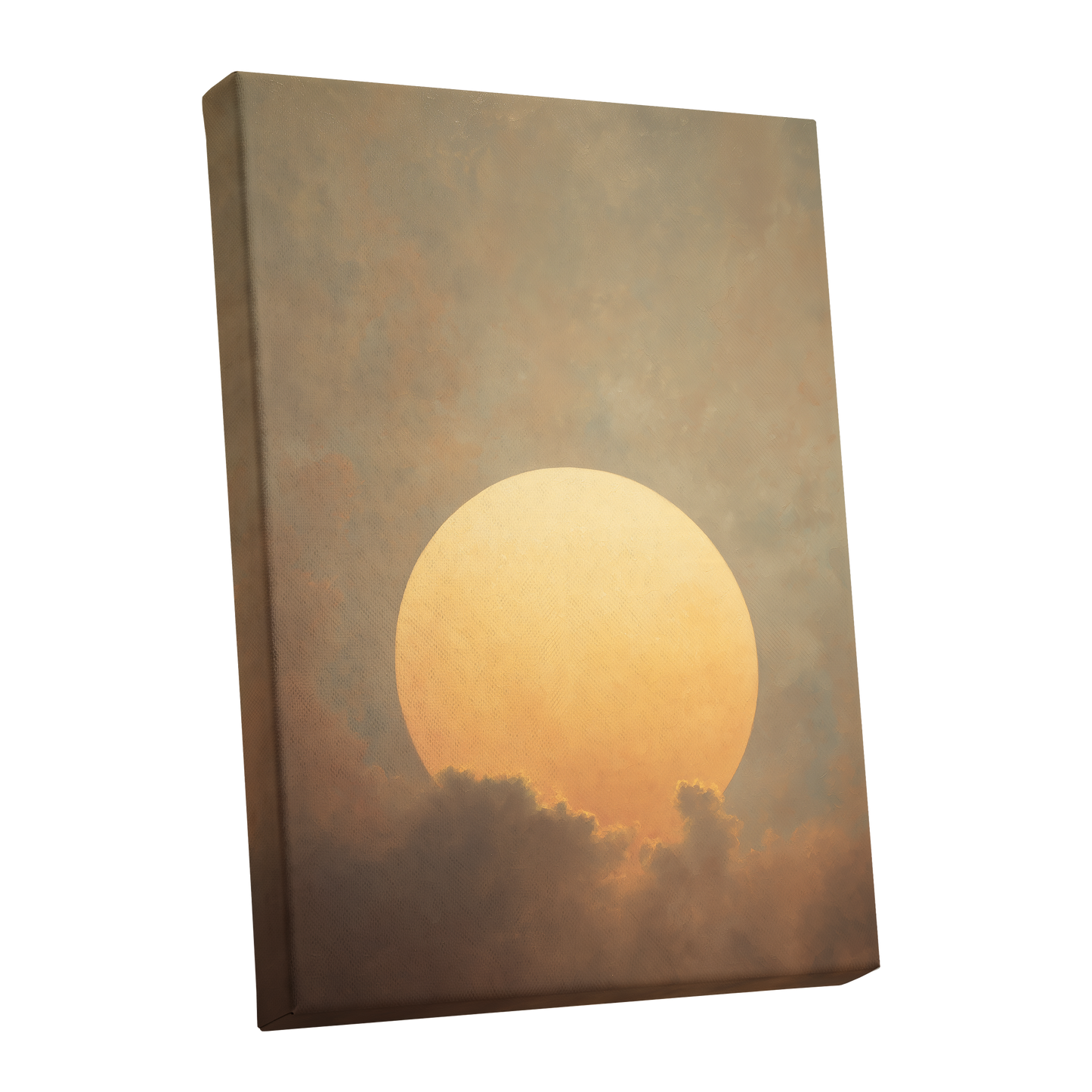 Amber Sun Reverie, gold, beige, brown nature wall art shown as a stretched canvas wall art
