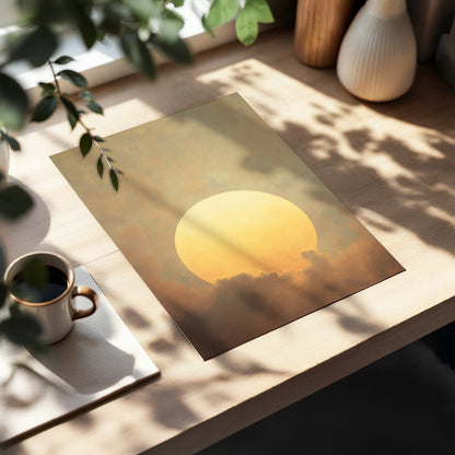 Amber Sun Reverie, gold, beige, brown nature wall art displayed in a styled interior, gallery view 5