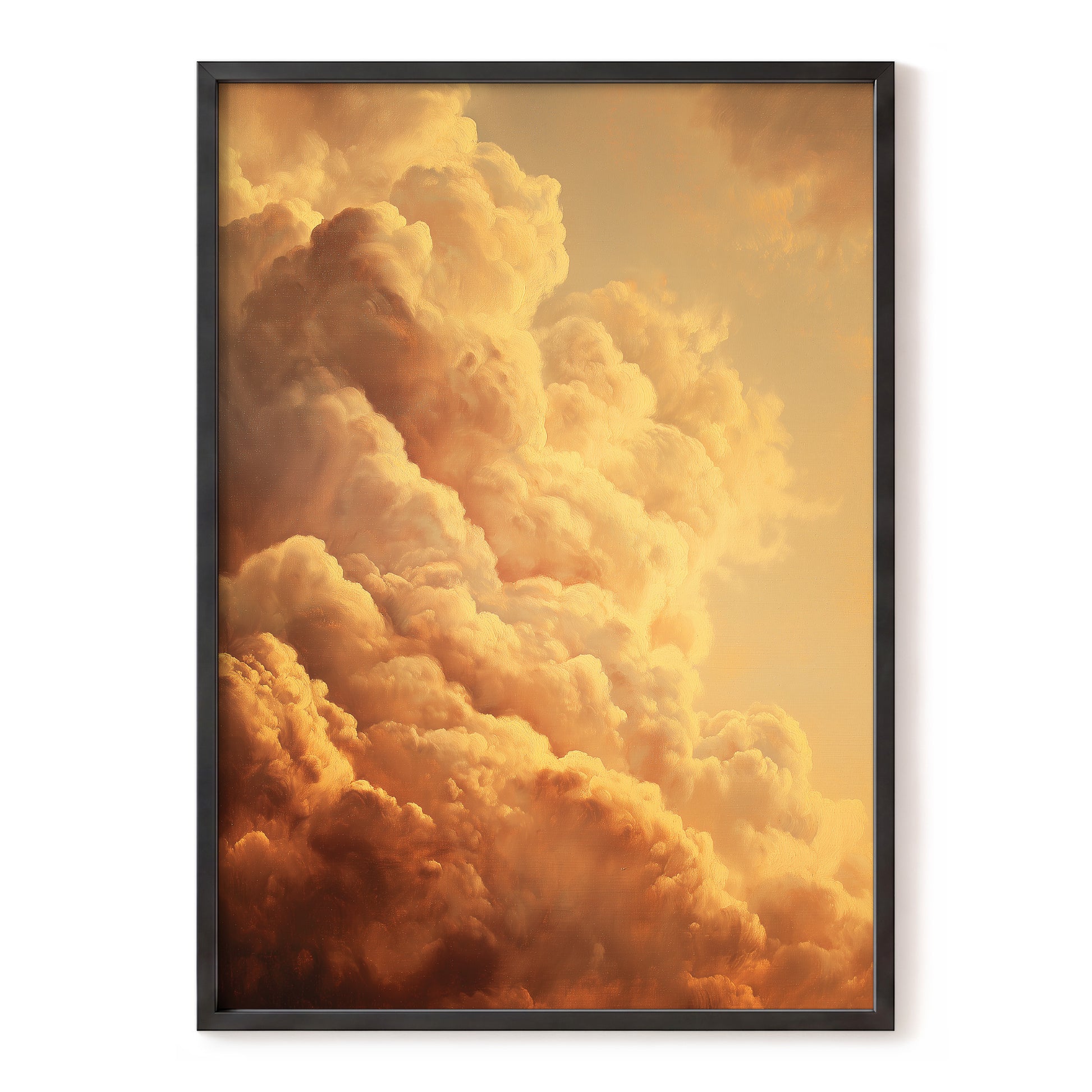 Amber Tempest, gold, orange, brown nature wall art, front artwork view