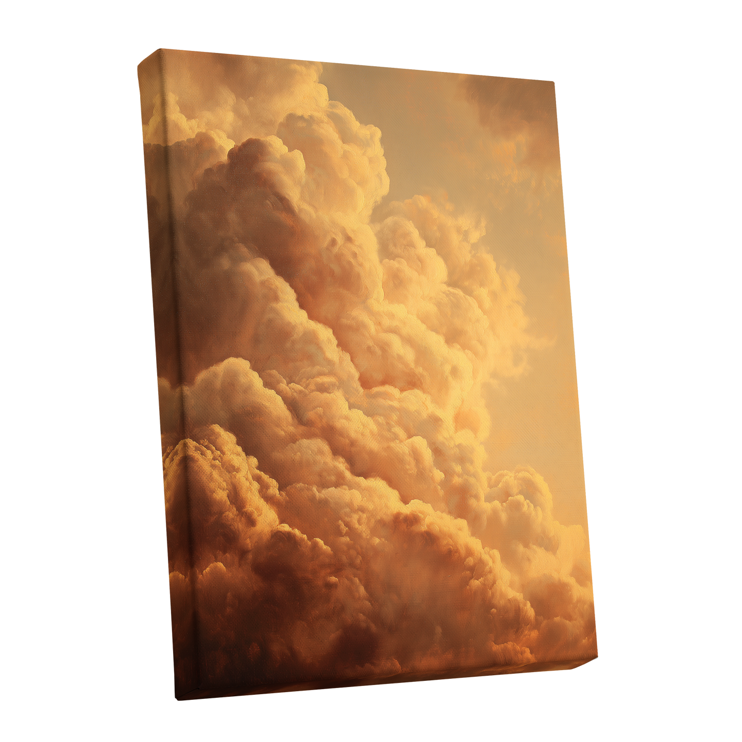 Amber Tempest, gold, orange, brown nature wall art shown as a stretched canvas wall art