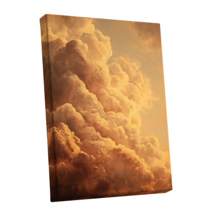 Amber Tempest, gold, orange, brown nature wall art shown as a stretched canvas wall art
