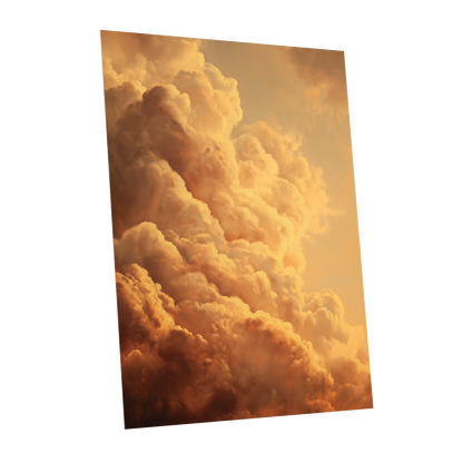 Amber Tempest, gold, orange, brown nature wall art shown as a unframed poster wall art print