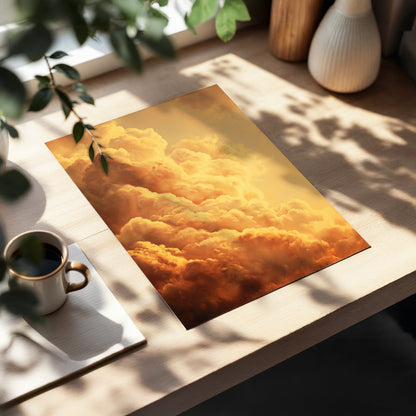 Amber Tempest, gold, orange, brown nature wall art displayed in a styled interior, gallery view 5