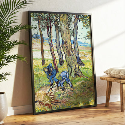 Among the Tall Trees, green, blue, brown nature wall art displayed in a styled interior, gallery view 6