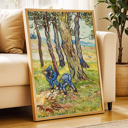 Among the Tall Trees, green, blue, brown nature wall art displayed in a styled interior, gallery view 9