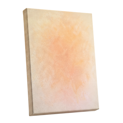 Apricot Hush, orange, pink, beige abstract wall art shown as a stretched canvas wall art