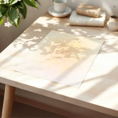 Apricot Hush, orange, pink, beige abstract wall art displayed in a styled interior, gallery view 5
