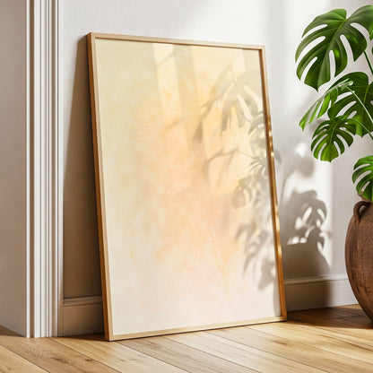 Apricot Hush, orange, pink, beige abstract wall art displayed in a styled interior, gallery view 9