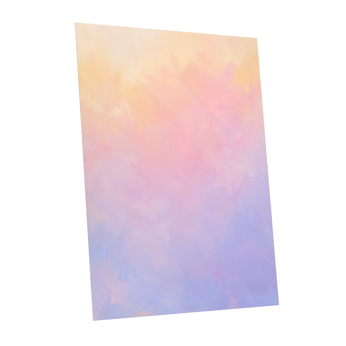 Apricot Reverie, orange, pink, purple abstract wall art shown as a unframed poster wall art print