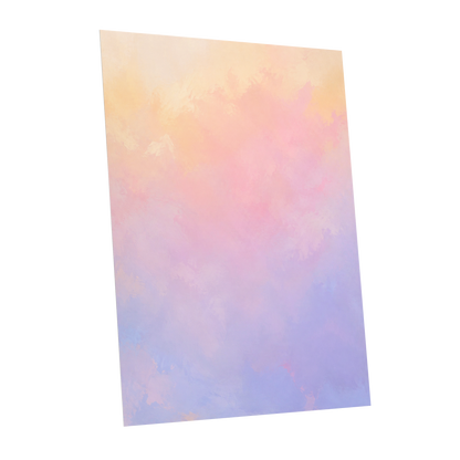 Apricot Reverie, orange, pink, purple abstract wall art shown as a unframed poster wall art print