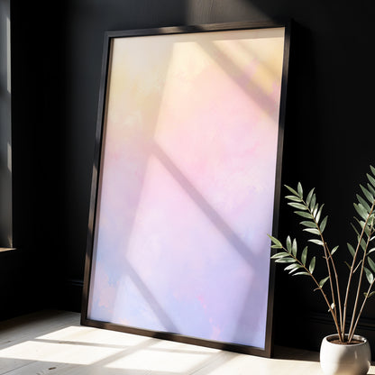 Apricot Reverie, orange, pink, purple abstract wall art displayed in a styled interior, gallery view 2