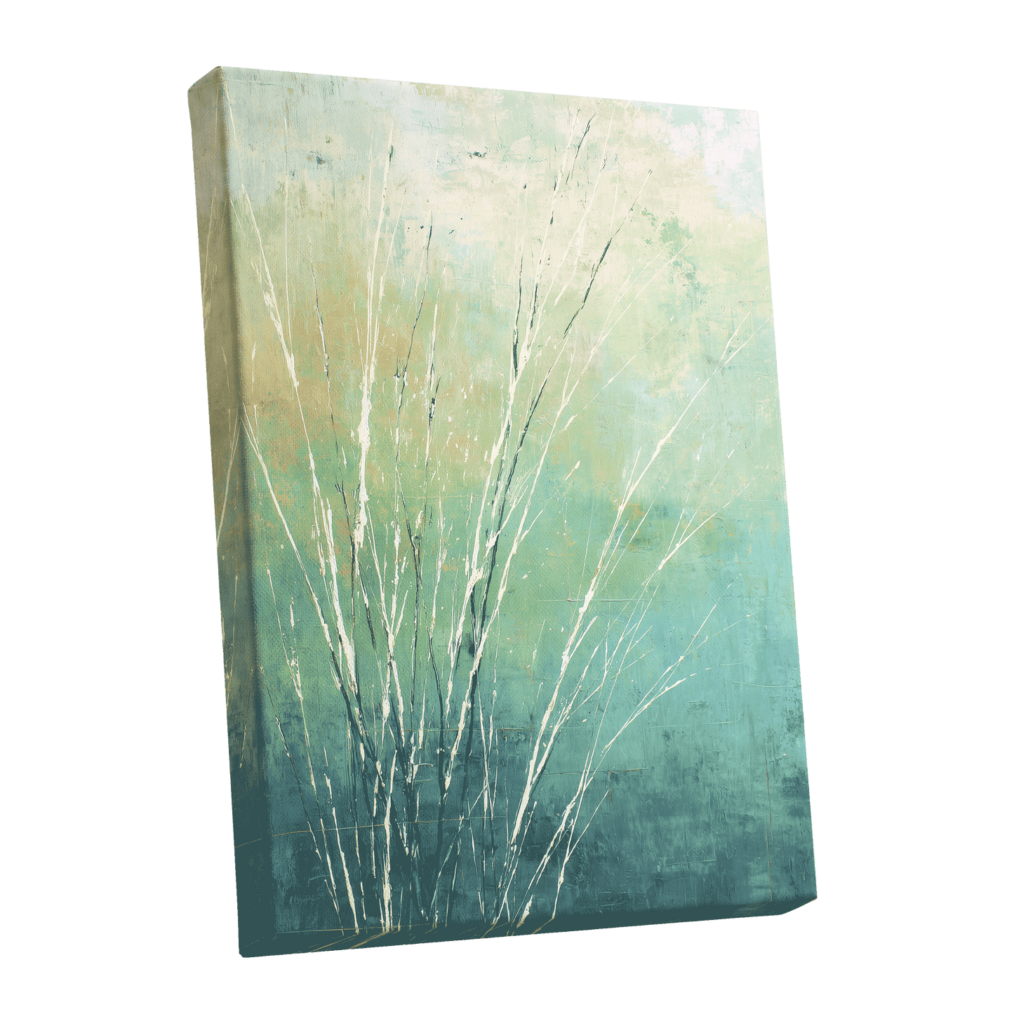 Aqua Meadow Lines – stretched canvas option