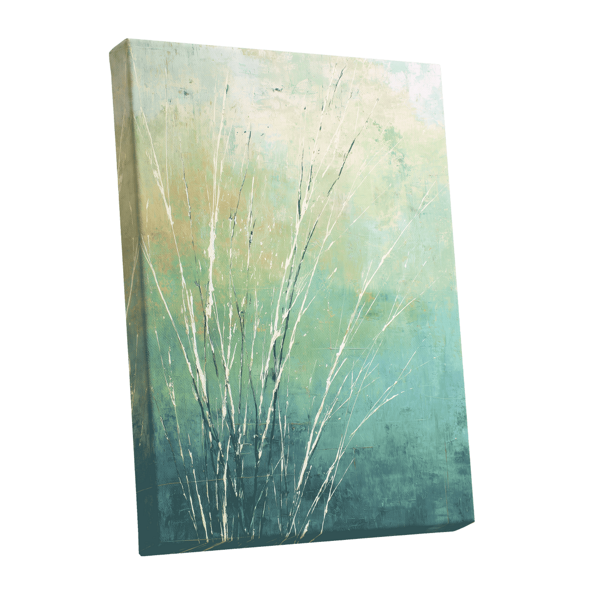Aqua Meadow Lines – stretched canvas option