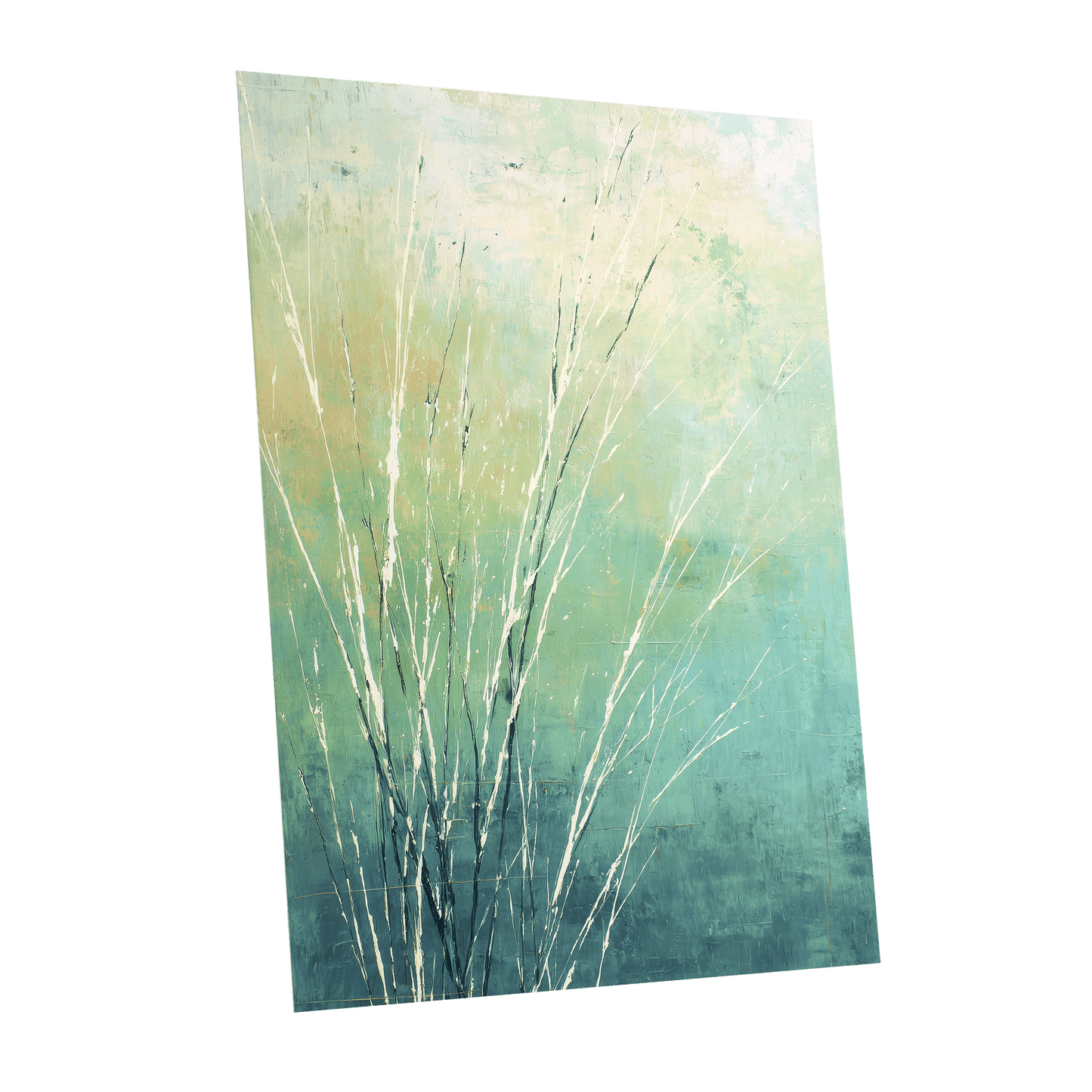 Aqua Meadow Lines – unframed poster option