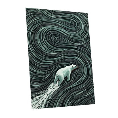 Arctic Current, black, green, gray nature wall art shown as a unframed poster wall art print