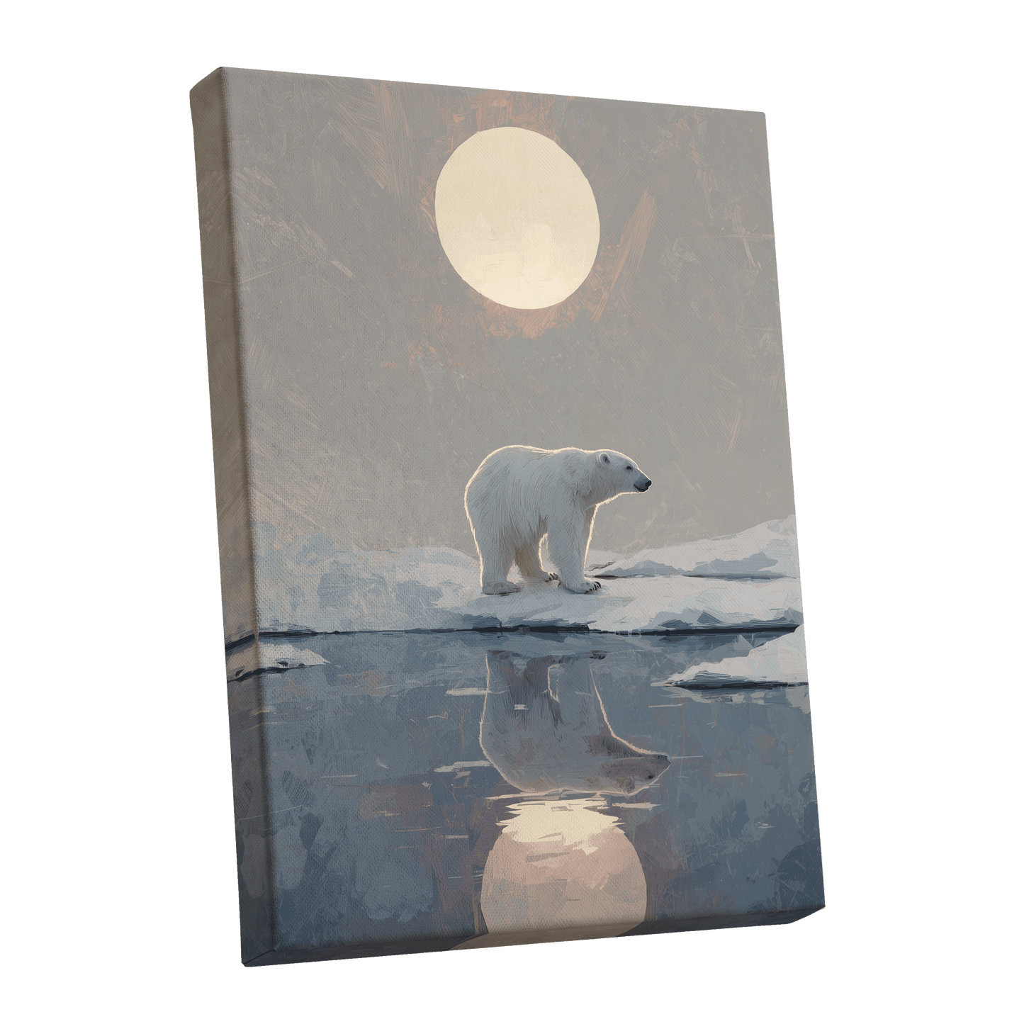 Arctic Moon Reflection – stretched canvas option