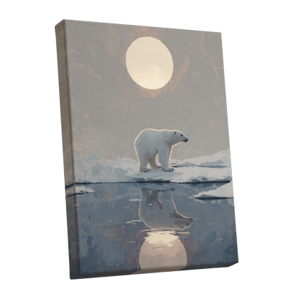 Arctic Moon Reflection – stretched canvas option