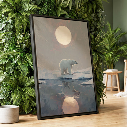 Arctic Moon Reflection – wall art displayed in a styled interior, gallery view 1