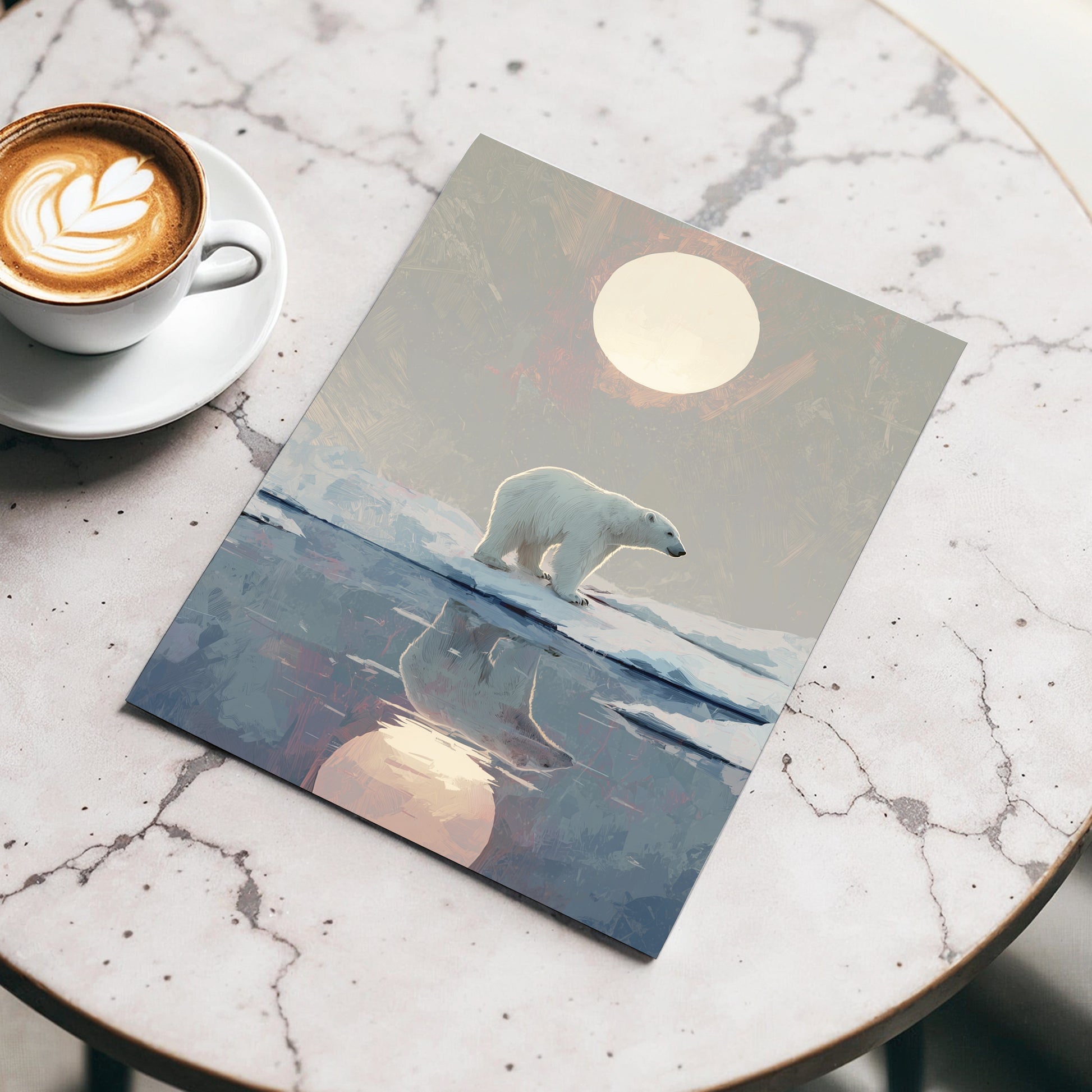 Arctic Moon Reflection – wall art displayed in a styled interior, gallery view 3