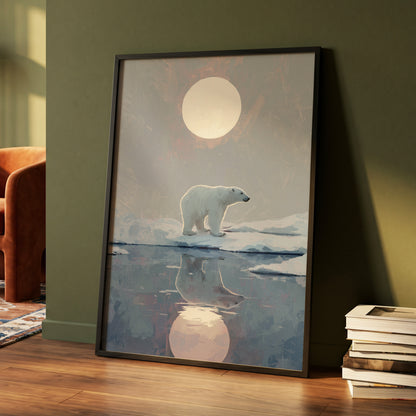 Arctic Moon Reflection – wall art displayed in a styled interior, gallery view 4