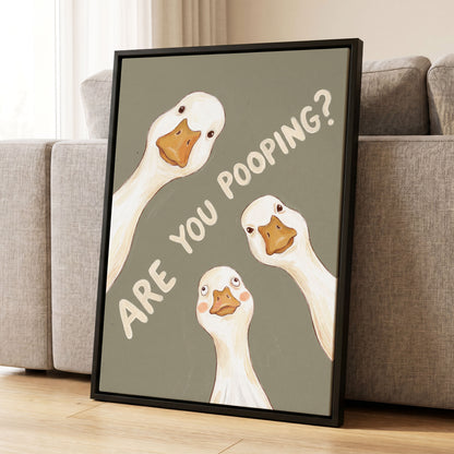 Are You Pooping?, gray, white, beige nature wall art displayed in a styled interior, gallery view 8
