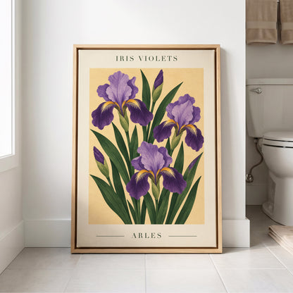 Arles in Violet, purple, green, beige floral wall art displayed in a styled interior, gallery view 4
