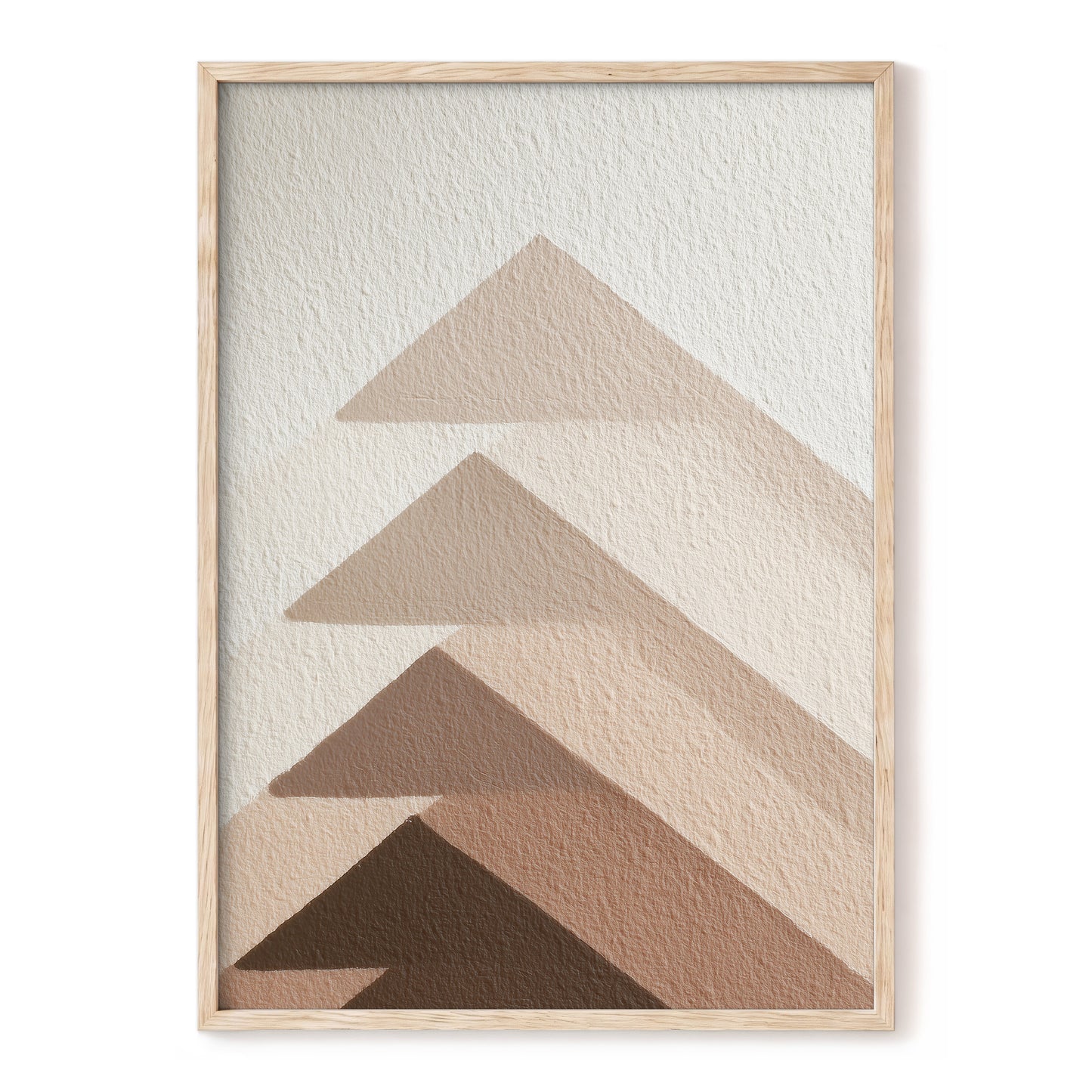 Ascending Earth – beige, brown, white minimalist wall art, front view