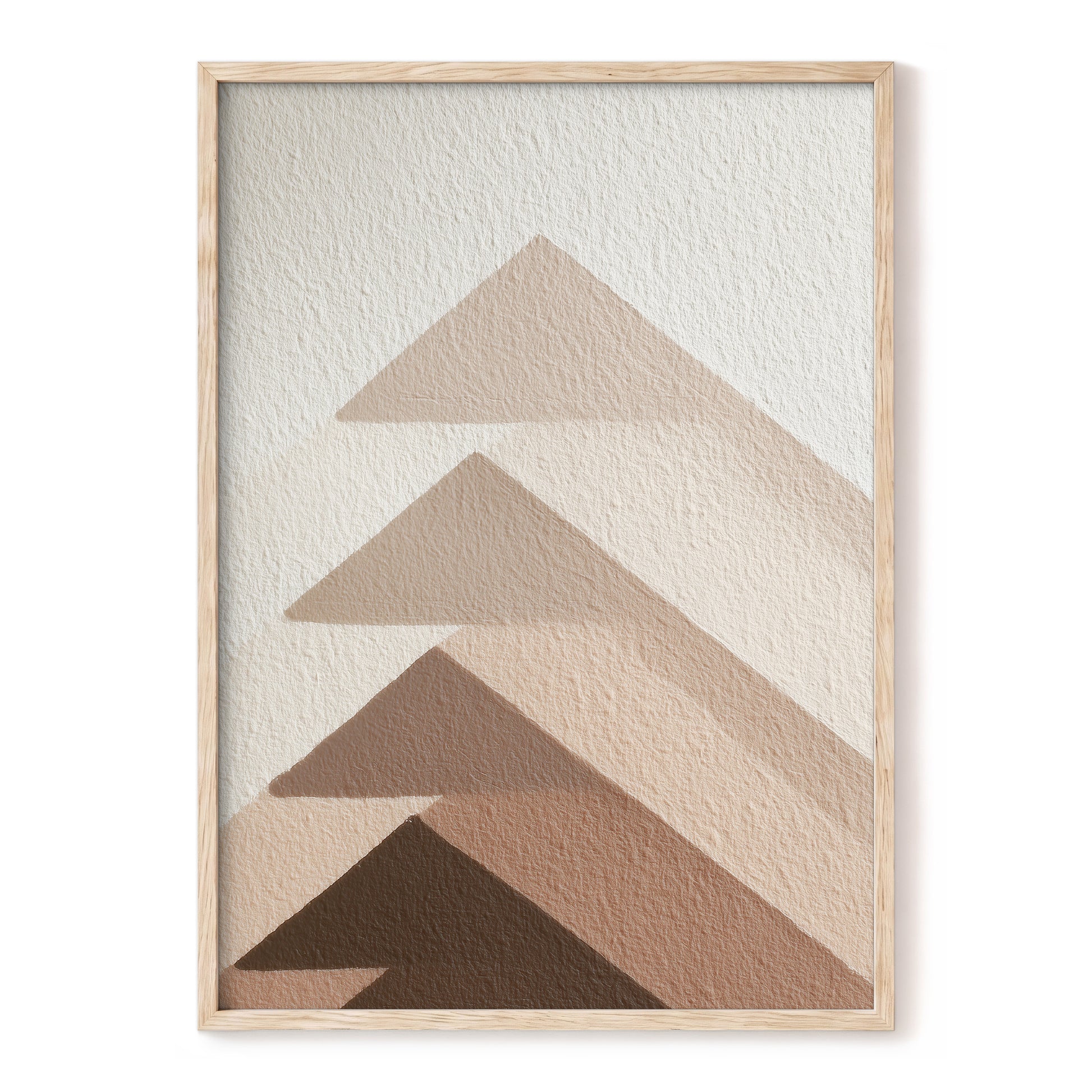 Ascending Earth – beige, brown, white minimalist wall art, front view