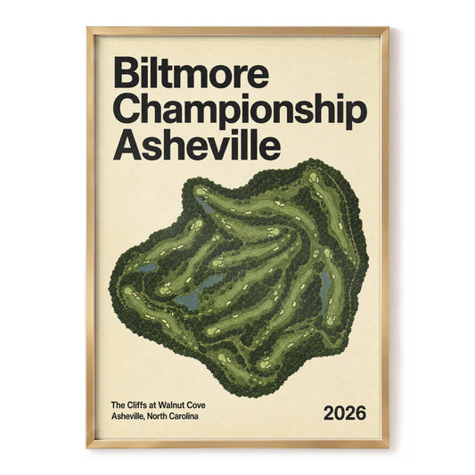 Asheville Fairways, green, beige, black nature wall art, front artwork view