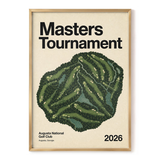 Augusta Masters 2026, green, beige, black nature wall art, front artwork view