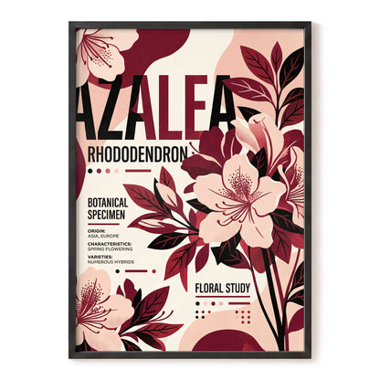 Azalea Archive, pink, red, beige floral wall art, front artwork view