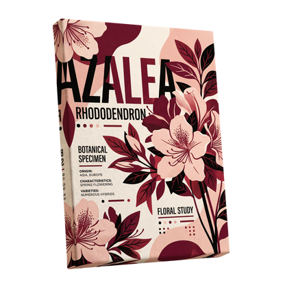 Azalea Archive, pink, red, beige floral wall art shown as a stretched canvas wall art