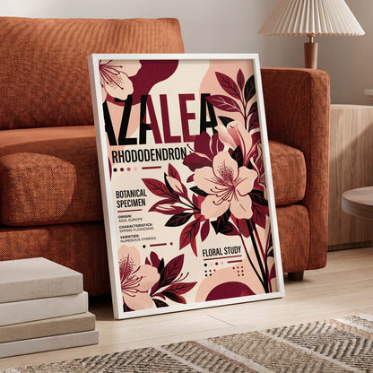 Azalea Archive, pink, red, beige floral wall art displayed in a styled interior, gallery view 6
