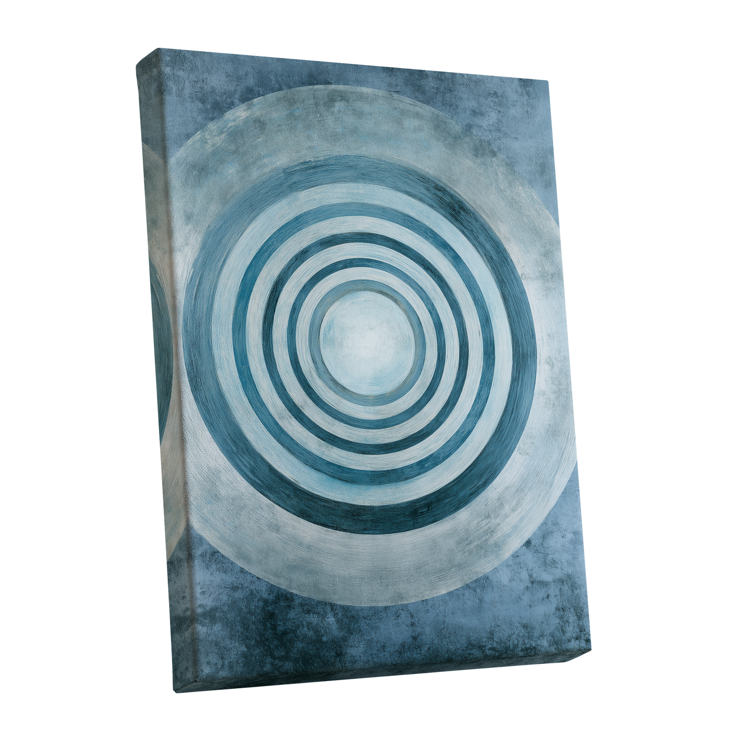 Azure Ringfield, blue, white, gray abstract wall art shown as a stretched canvas wall art