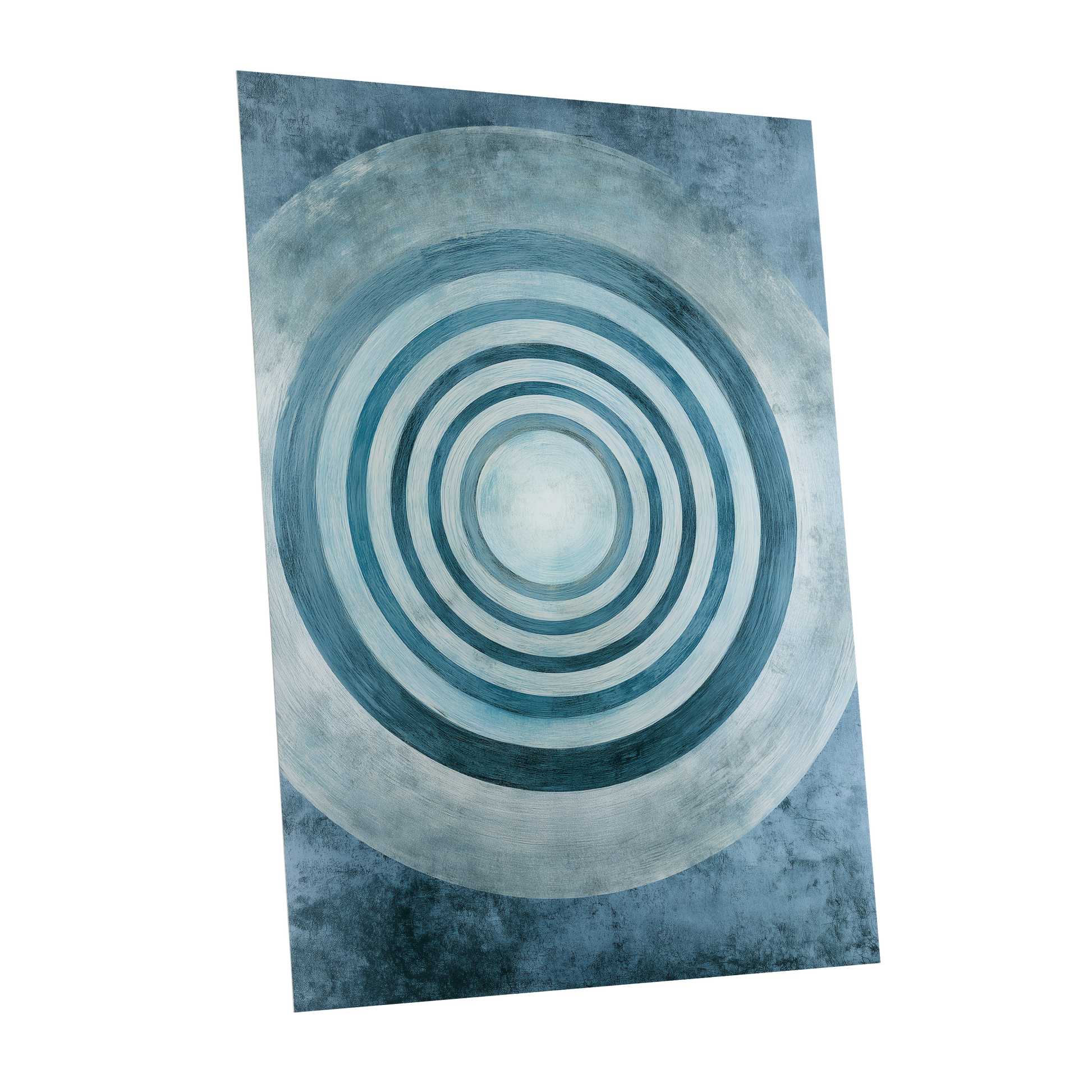 Azure Ringfield, blue, white, gray abstract wall art shown as a unframed poster wall art print